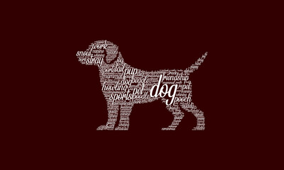 Dog wordcloud or wordart vector illustration design l Dog l Pet l World Pets Day