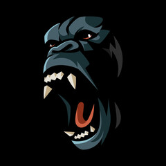 Angry gorilla mascot logo design illustration © Artchilles