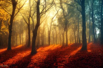 Fototapeta premium autunm forest 