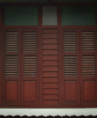 portrait of aged, faded and old classic window