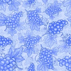 Fototapeten Creative seamless pattern with fruits: lemons, oranges, grapes and pomegranates. Oil paint effect. Bright summer print. Great design for any purposes  © Natallia Novik
