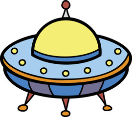 Hand Drawn ufo illustration