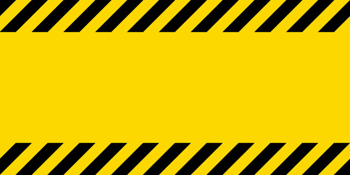 Seamless Warning vector striped rectangular background. Caution sign. Black and yellow warning line striped rectangular background, yellow and black stripes on the diagonal.