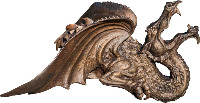 Bronze dragon with open mouth