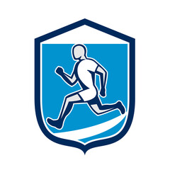 Sprinter Runner Running Shield Retro