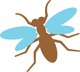 Fly icon. Winged insect symbol. Bug sign