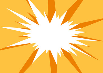 割れたようなイメージの注目枠　明るい黄色と暗い黄色