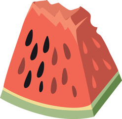 Watermelon slice icon. Cartoon summer fruit symbol