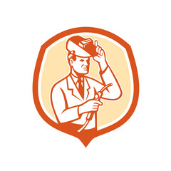 Scientist Lab Researcher Welder Shield Retro