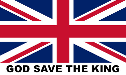 God Save The King con bandera - obrazy, fototapety, plakaty