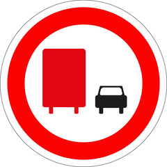 Panneau routier: Interdiction de dépassement pour poids lourds