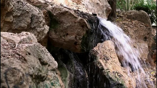 waterfall detail in the rocks
