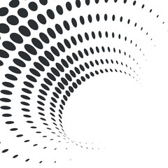 Halftone abstract shape. Round dotted texture form