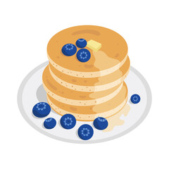 Stack of pancakes with blueberries