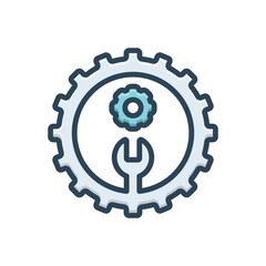 Color illustration icon for maintaining