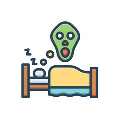 Color illustration icon for nightmare