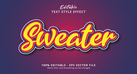 Sweater Text Style Effect, Editable Text Effect