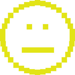 Yellow emotion face emoji pixel background transparent