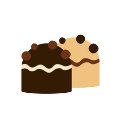 Chocolate candies: black and white chocolate.