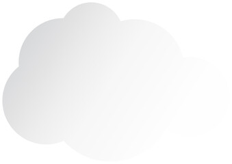 Gradient cloud white icon with a transparent background.