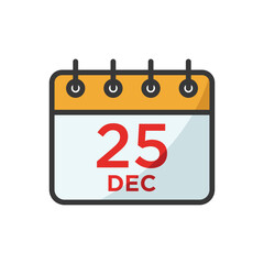 calendar 25 december icon vector design temp[late