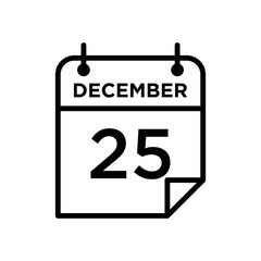 calendar 25 december icon vector design temp[late