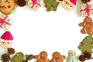 Illustration of Joyful Christmas Cookies Frame on on transparent background, png file