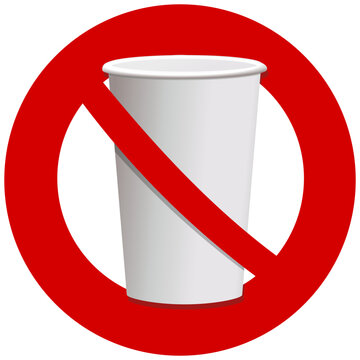 Ban On Disposable Cups (isolated)