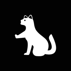 White dog  vector logo design 