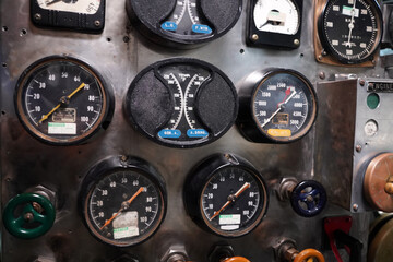 Inside military war submarine warship
