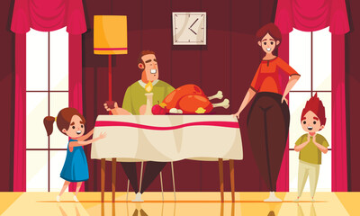 Thanksgiving Cartoon Scene
