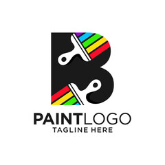 Letter B Paint Logo Design Template Inspiration, Vector Illustration.