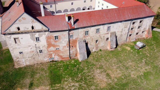 Exterior Of Jedenspeigen Castle In Austria - aerial shot