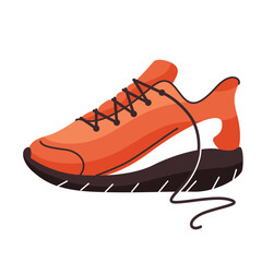 Fitness sneaker shoe for training, running vector illustration. Sport