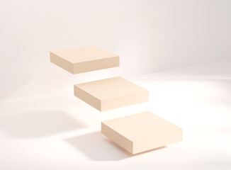 Product display podium with soft shadow. Product presentation background. 3D rendering.