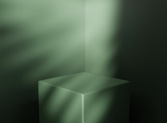 Product display podium with soft shadow. Product presentation background. 3D rendering.