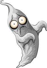 Ghost Monster Halloween effrayant personnage de dessin animé mignon et drôle isolé sur fond transparent