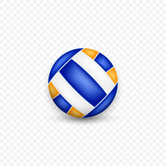 Volleyball ball vector object isolated with shadow. Sport equipment.