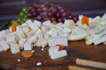 Quesos, entrada, rico, alimento, uvas, coctel