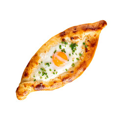 Пeorgian adjarian khachapuri cheese bread with egg