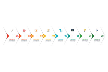 Eight steps template infographic