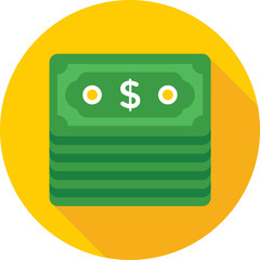 Currency Stack Colored Vector Icon 