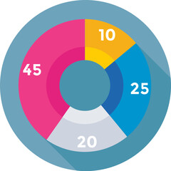 Graph Colored Vector Icon 