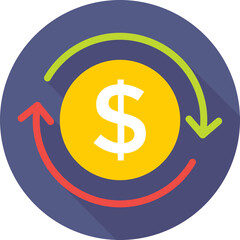 Dollar value Colored Vector Icon 