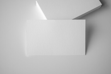 Mockup white business card on white background