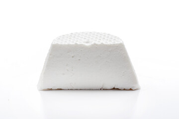 cottage cheese cut on a white background