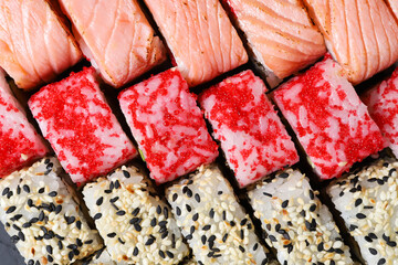 asian foods sushi rolls set