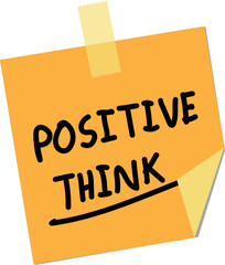 positive think on a note paper