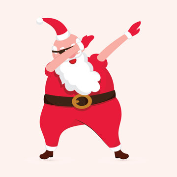Cool Santa Clause wearing Black Goggles, Happy and Dabbing