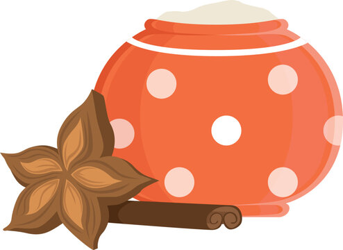 Sweet Spice Cartoon Icon. Cinnamon And Star Anise